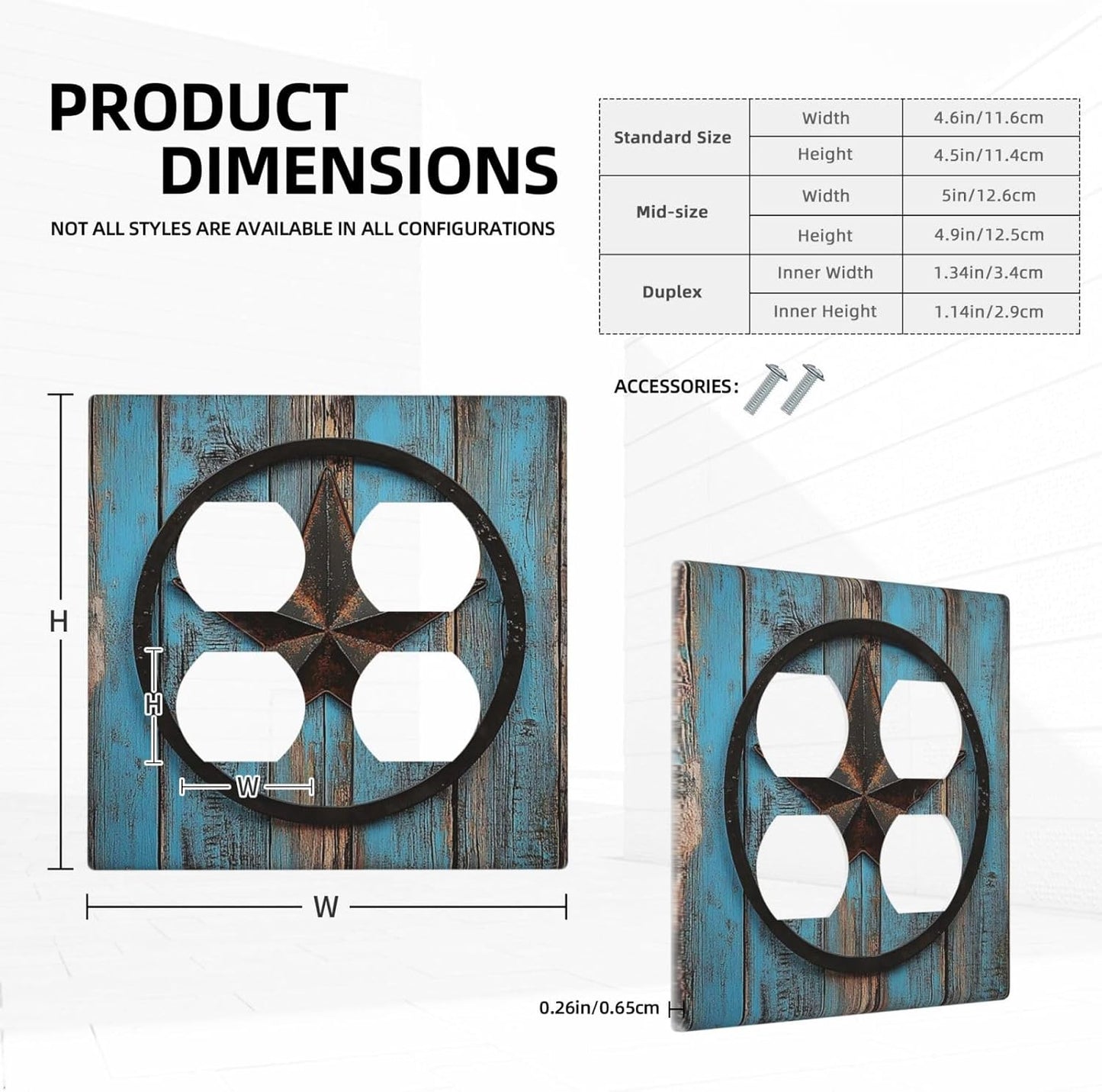 Outlet Covers Rustic Wood Country Barn Texas Star On Teal 2 Gang Double Duplex Decorative Light Switch Covers Electrical Wallplates Socket Faceplate For Farmhouse Cabin Decor