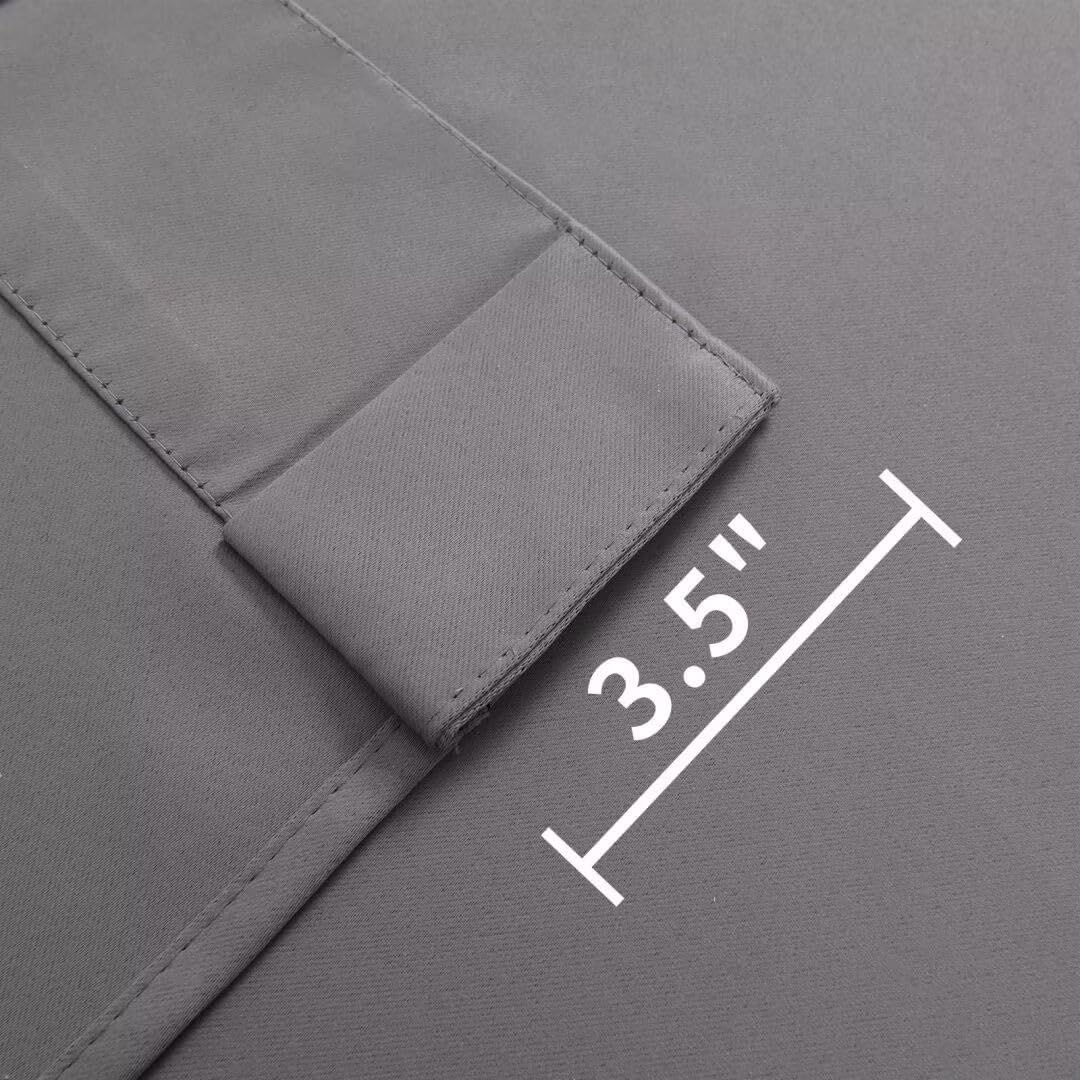 Joydeco Blackout Curtains 96 Inches Long, Thermal Insulated Black Out Curtains 2 Panels Set for Bedroom, Room Darkening Drapes for Living Room Window (W52 x L96 Inch, Light Grey)