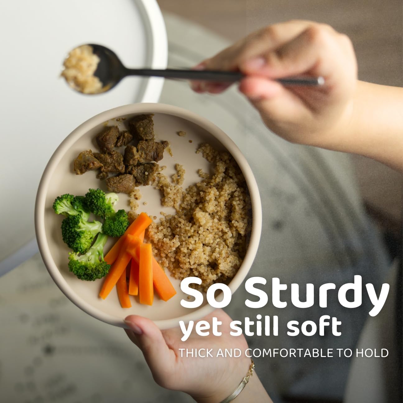 Solid Plate, Weighted Baby Toddler Plate, Silicone Plates for Baby, No-Division Kid Plates, Microwave & Dishwasher Safe Silicone Plate for Toddlers, No BPA, Matcha Green