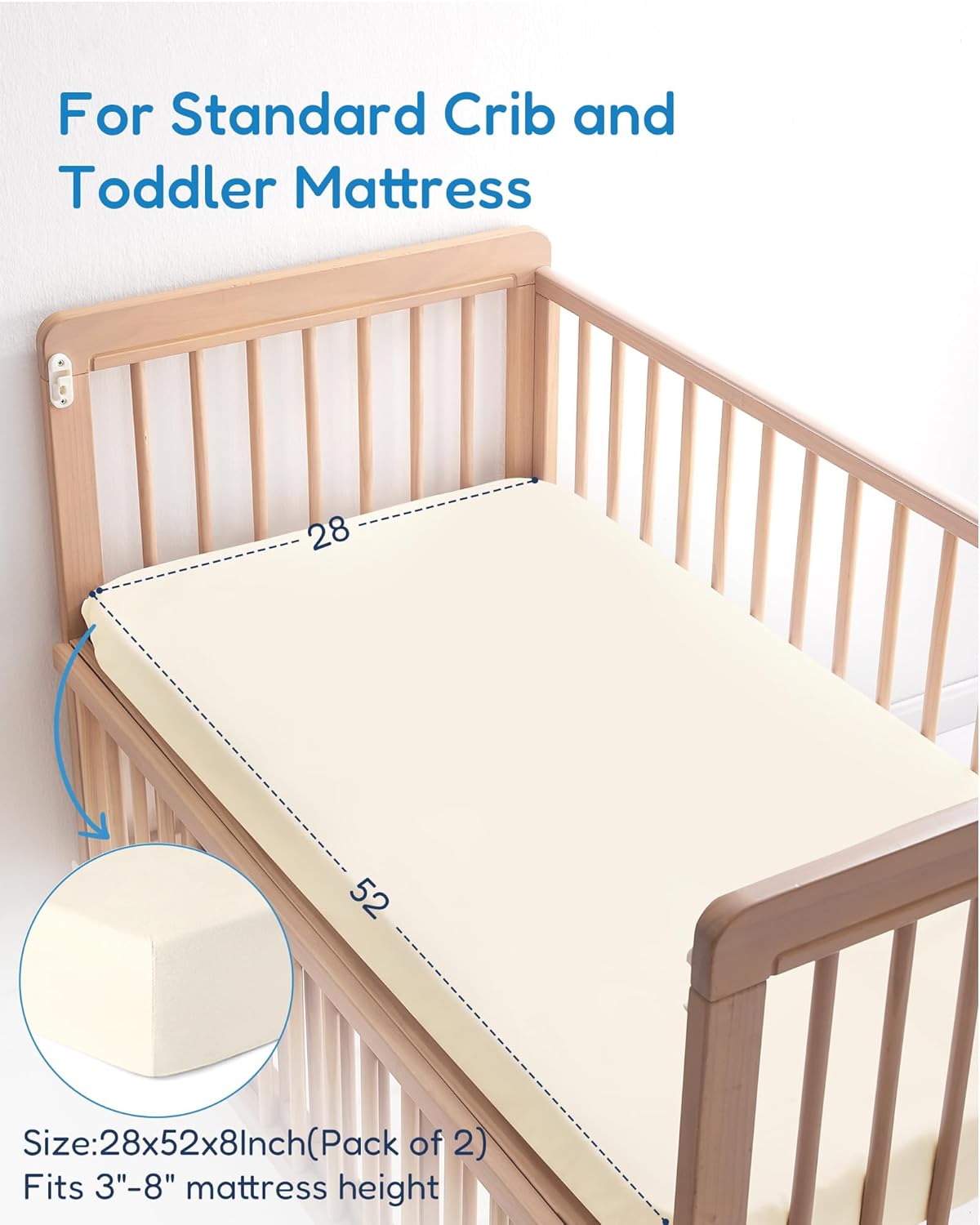 Baby Crib Sheets Boy Girl for Standard Crib Mattress - Pink Vintage Floral&Beige, Soft Jersey Knit, Breathable and Cozy, Fits 28''x52''x9'' Deep Pocket