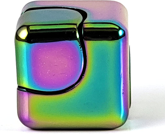 QUBI Cube Spinner 4-in-1 Spinning Toy– Helps with Anxiety, ADHD, Autism, Stress & Focus– Desktop EDC Fidgets Spinner Aluminum Alloy Build for Kids & Adults. Multi-Colored.