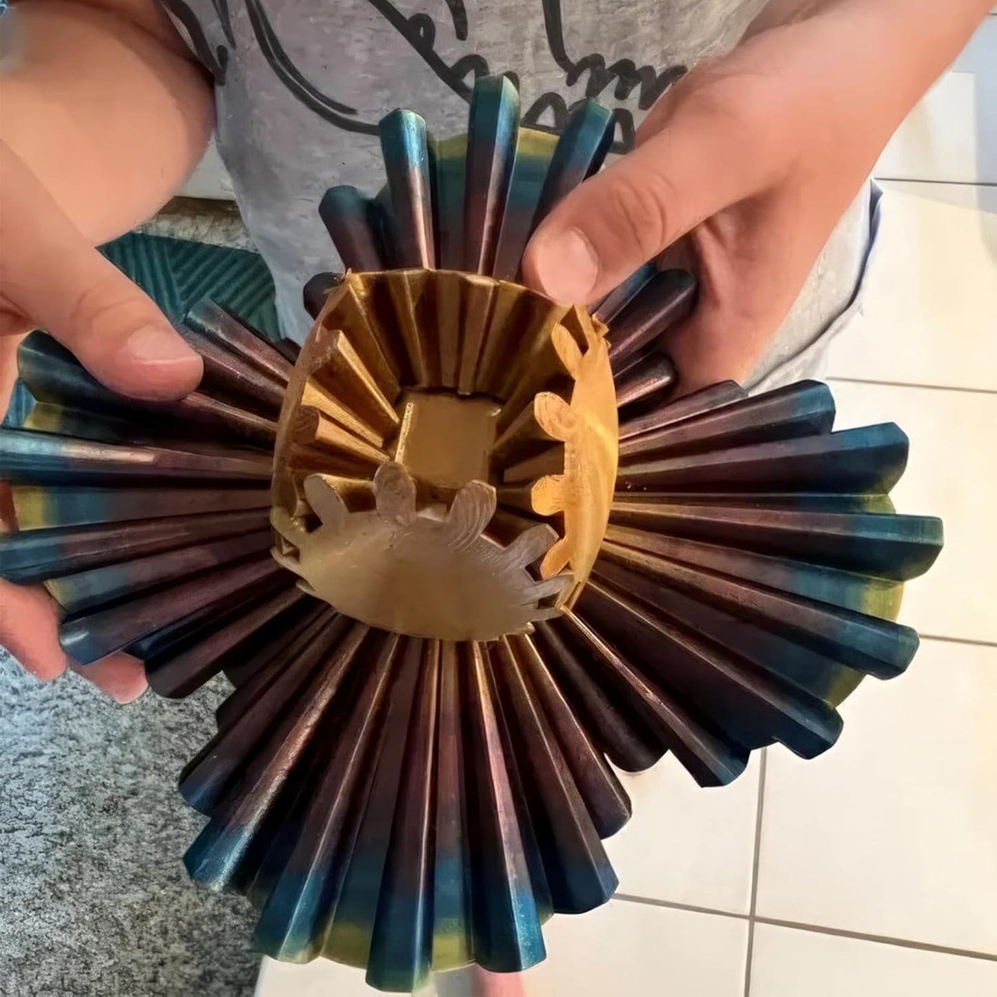 Gear Ball 3D Printed Gear Ball Spin Ball or Cube Fidget Toy, GearSphere, GearSphere - The Steampunk Whirling Wonder Fidget (H)