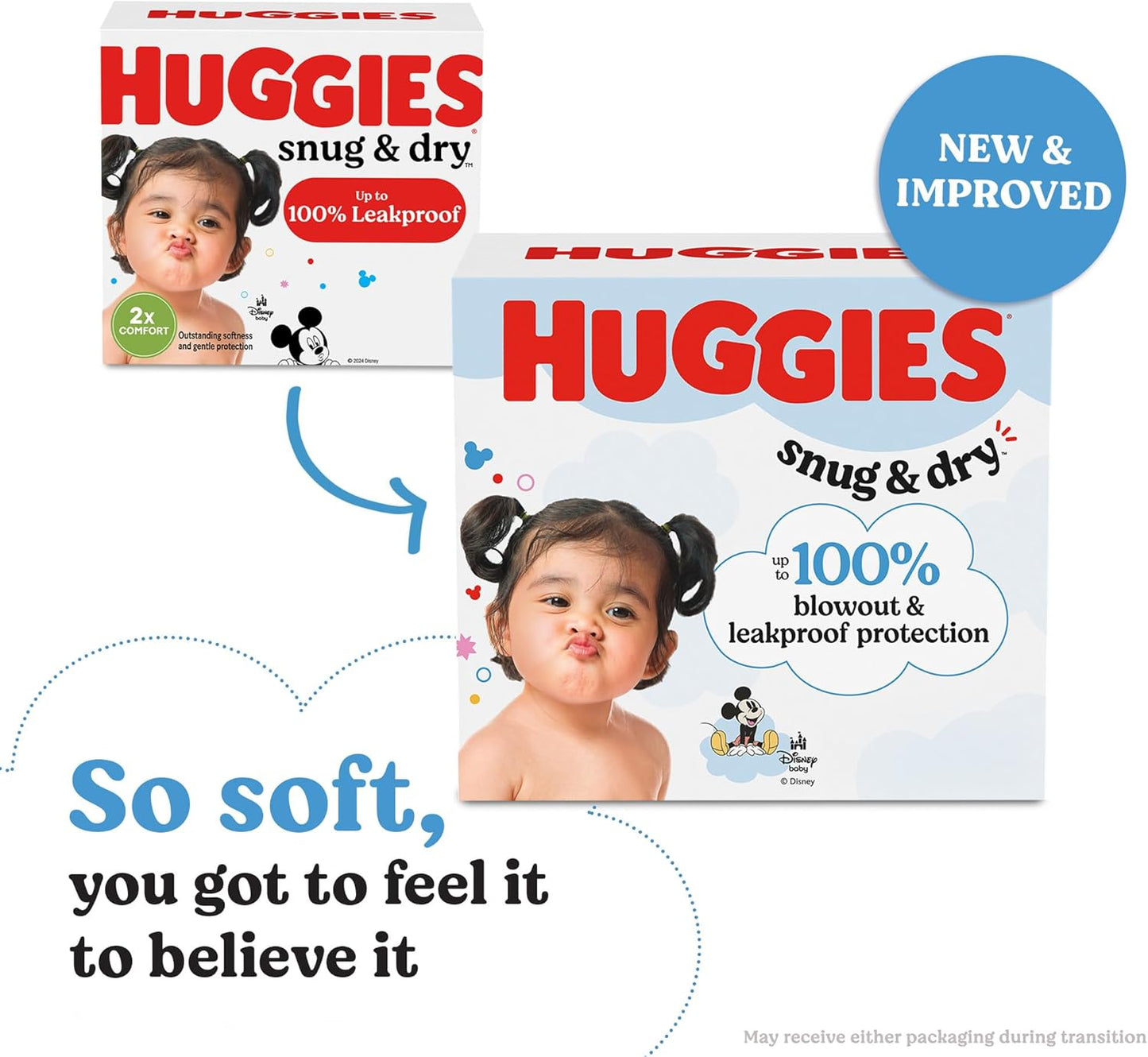 Huggies Size 8 Diapers, Snug & Dry Baby Diapers, Size 8 (46+ lbs), 15 Count, Packaging May Vary