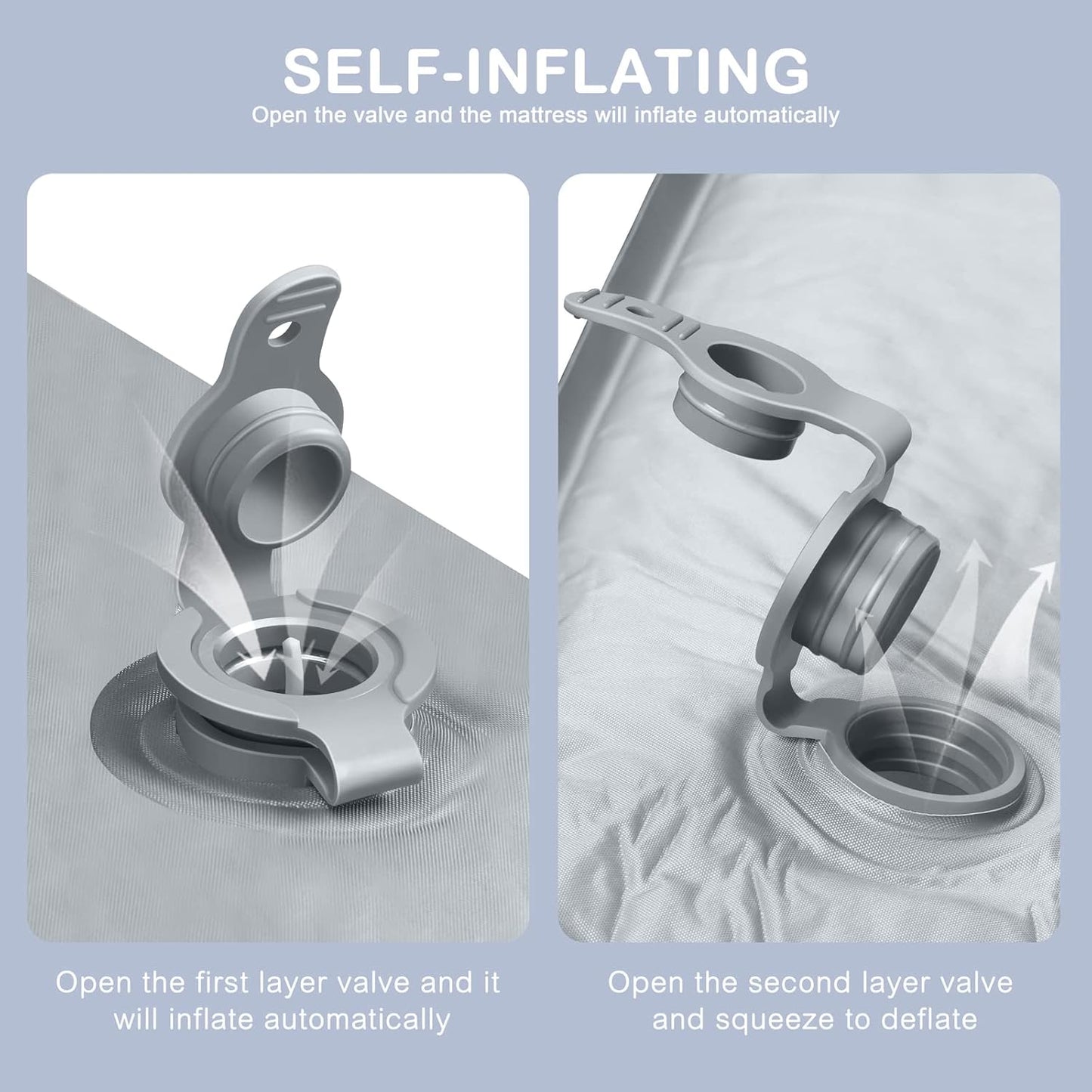 ANGELBLISS Baby Playpen, 79"x 63"x 1.18" Self-Inflating Play Mat for Babies and Toddlers, Roll Up & Waterproof Foam Crawling Mat, Portable Playmat with Travel Bag Grey