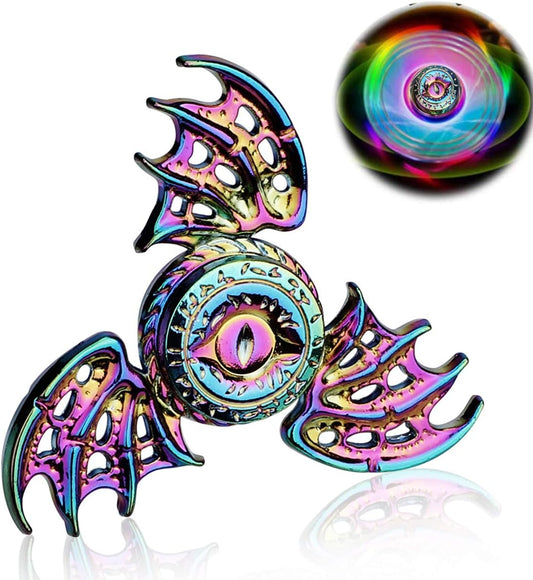 Phoenix Cool Fidget Hand Spinners Dragon Wing Finger Spinner Metal Focus Stainless Steel Fingertip Gyro Stress Relief Spiral Twister Toy Party Favors Birthday Gift for Kids Adults(Rainbow)