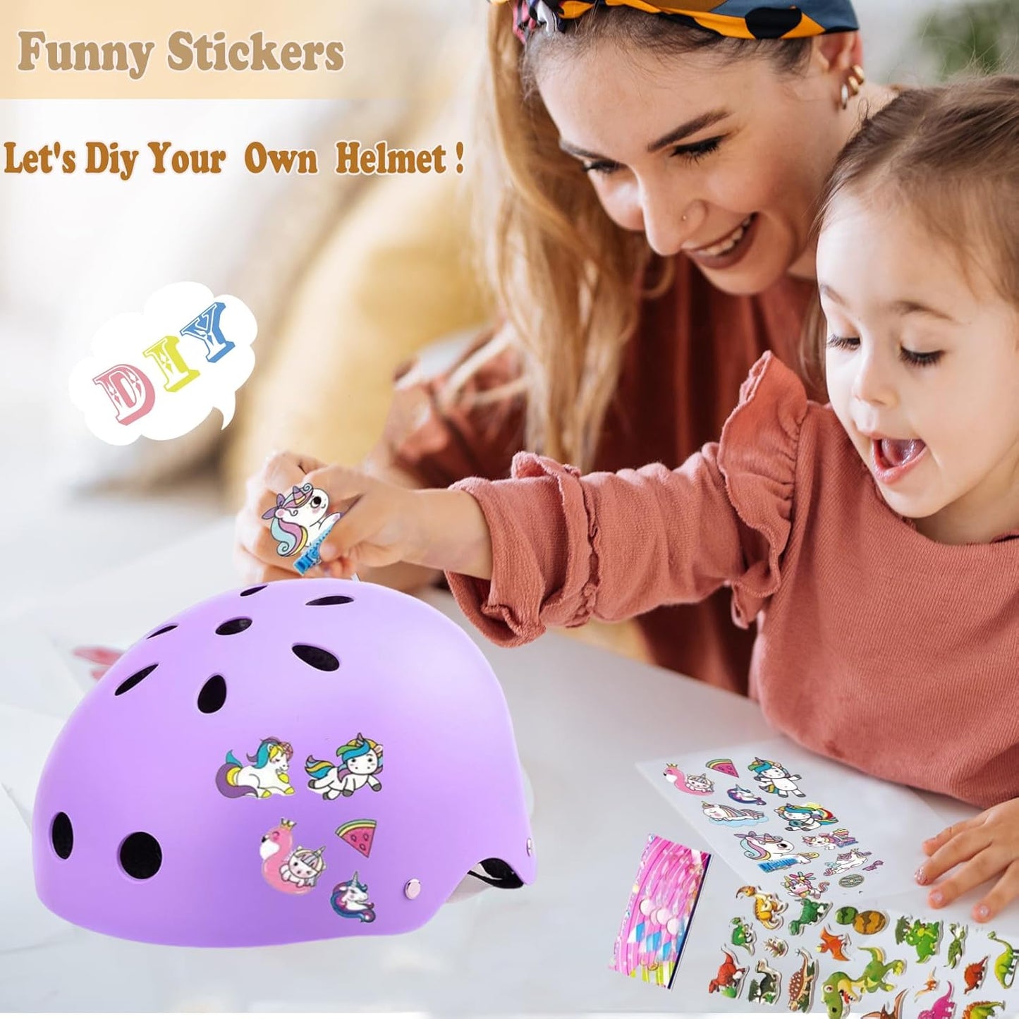 Kids Helmet,Toddler Skateboard Helmets for Ages 2-3-5-8-14 Years Boys Girls with Knee and Elbow Pads Wrist Guards fit Roller Skates,Skateboarding,Skating Scooter Adjustable Kids Helmet