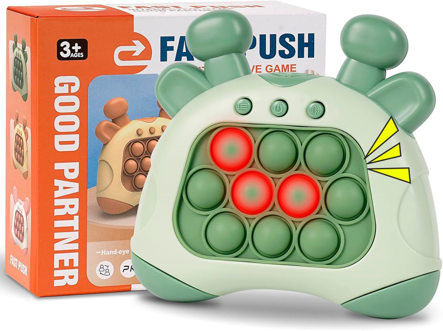 Fast Push Game, Stocking Stuffers for Kids 8-12, Fidget Toys for Kids, Fast Push Bubble Game, Pop Game It Fidget Sensory Toys, Christmas Birthday Gifts for 3-12 Year Old Girls Boys (Green Deer)