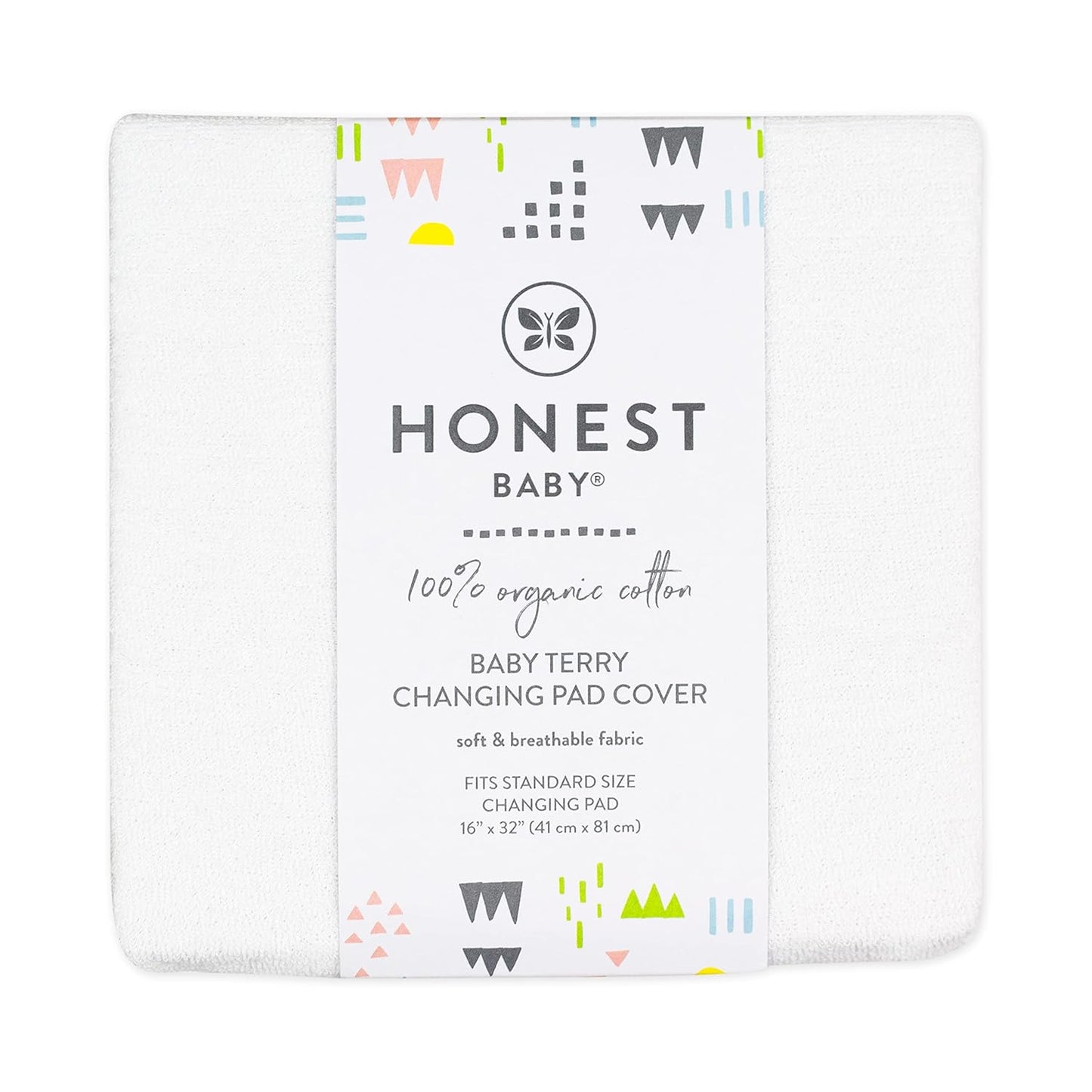 HonestBaby unisex baby Organic Terry Cotton Changing Pad Cover, Bright White, One Size US