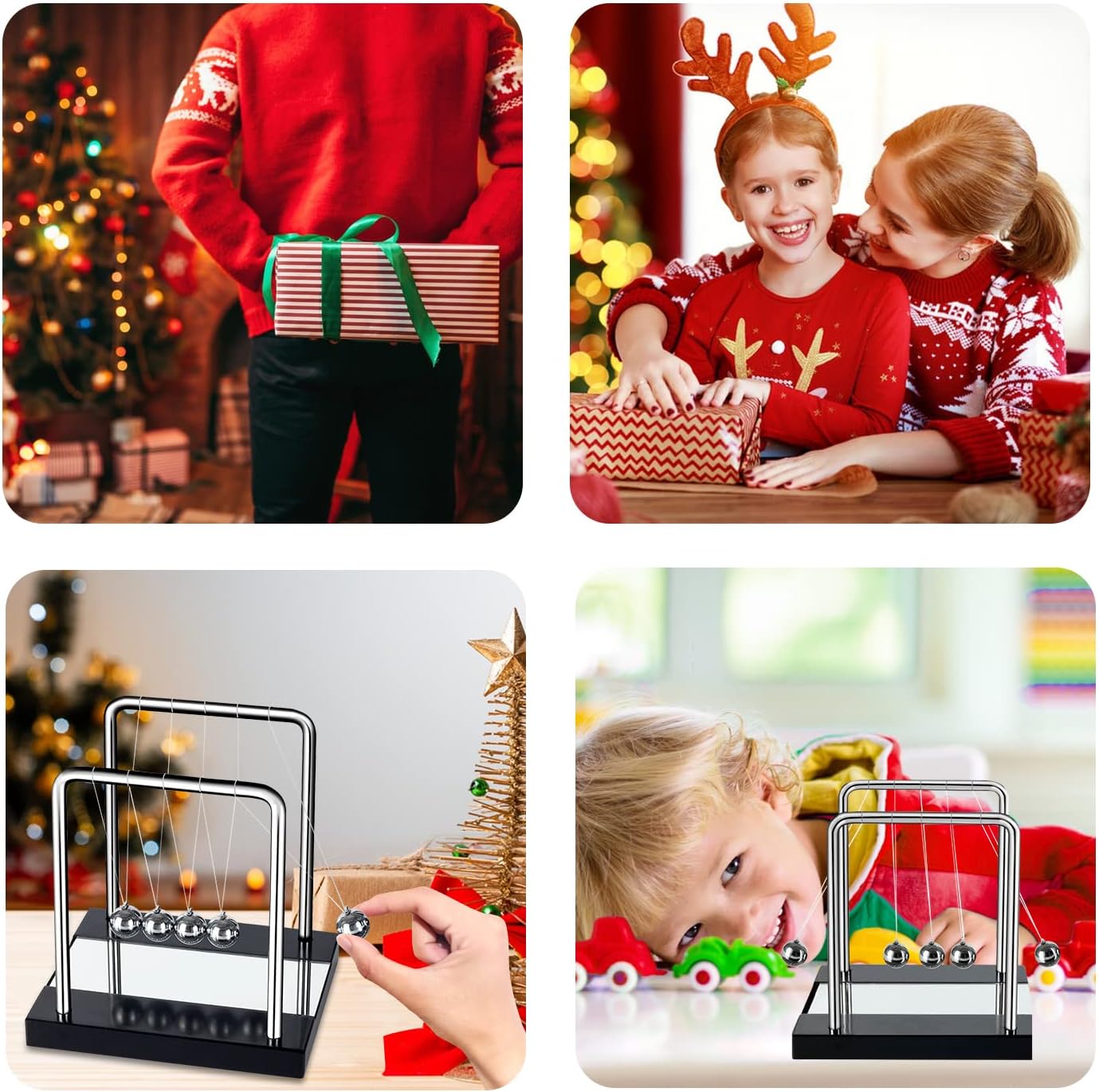 Newton's Cradle Desk Table Decor Metal Pendulum Ball Newton Ball Physics Science Pendulum Steel Balance Ball for Office Physics Teacher Toys