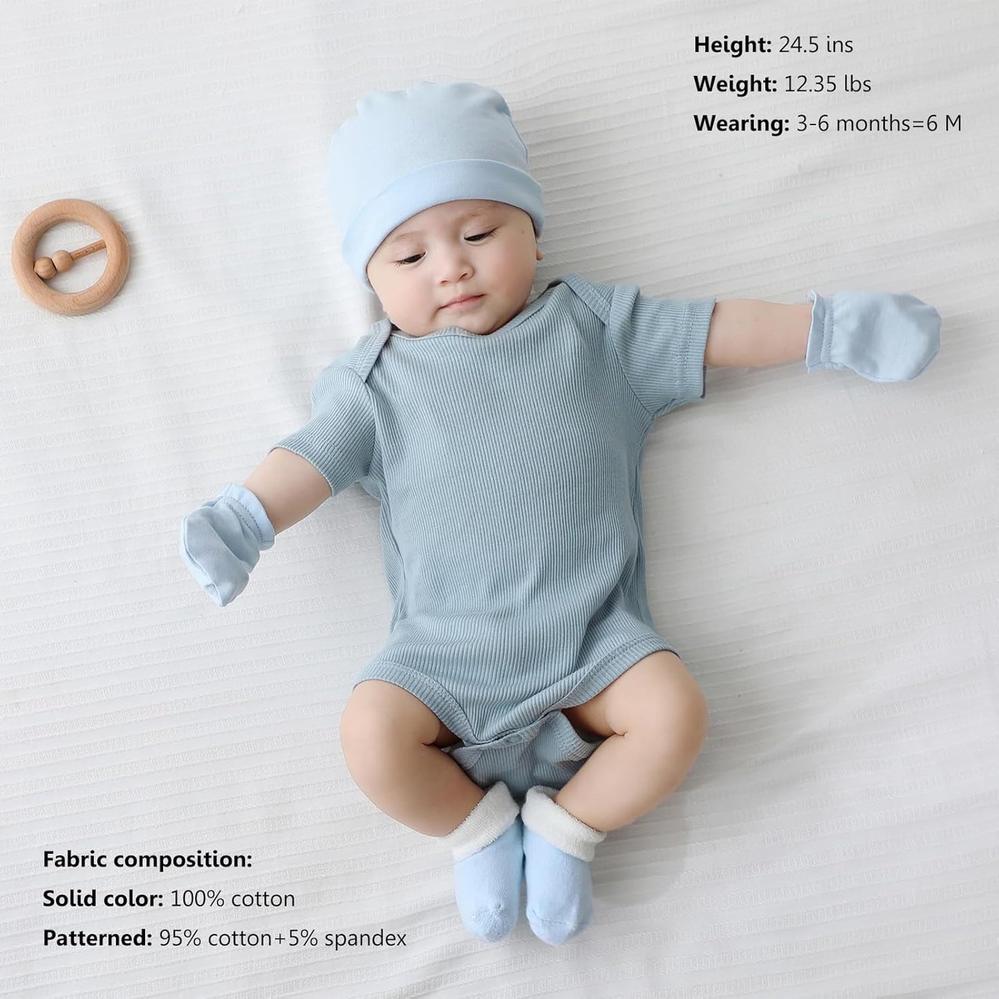 Newborn Baby Short Sleeve Bodysuit Cotton One-Piece Baby Clothes 5-Pack, 0-12 Months