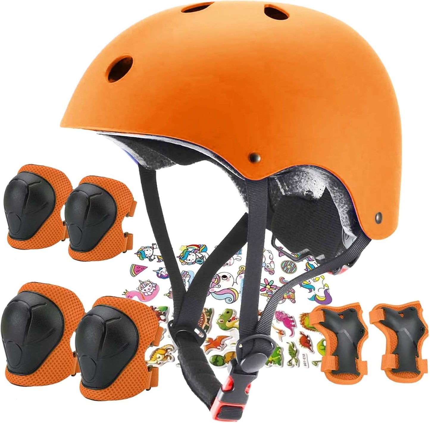 Kids Helmet,Toddler Skateboard Helmets for Ages 2-3-5-8-14 Years Boys Girls with Knee and Elbow Pads Wrist Guards fit Roller Skates,Skateboarding,Skating Scooter Adjustable Kids Helmet