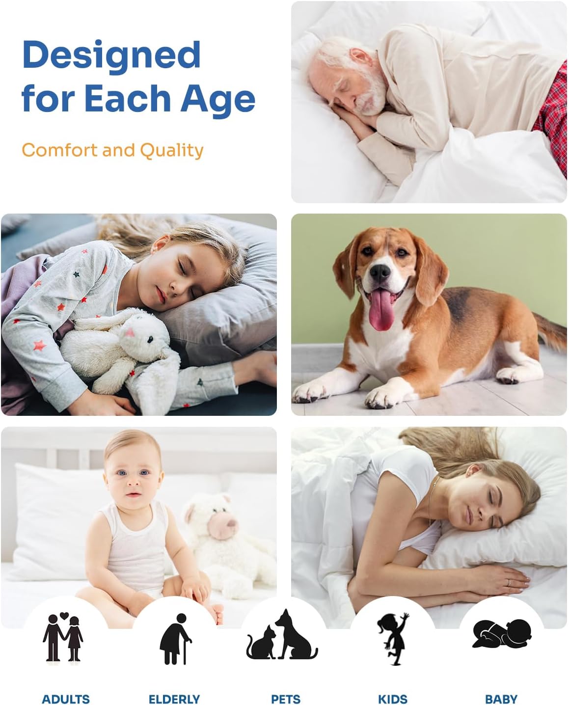 Washable Bed Pads 34" x 36" - 8 Pack, Blue, Waterproof Bed Pads for Incontinence, Bed Wetting Pads for Bed, Sofa, Floor, Resuable Underpads for Adults, Seniors, Pet