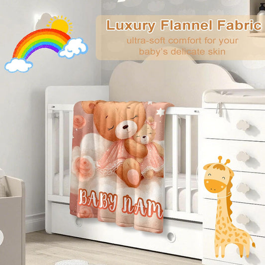 Ship Next Day, Personalized Baby Blanket – Printed in USA, Custom Baby Blanket for Boys & Girls, Baby Blanket with Name, Baby Shower, Easter, Christmas, Birthday Newborn & Toddler Gifts, Baby Gifts