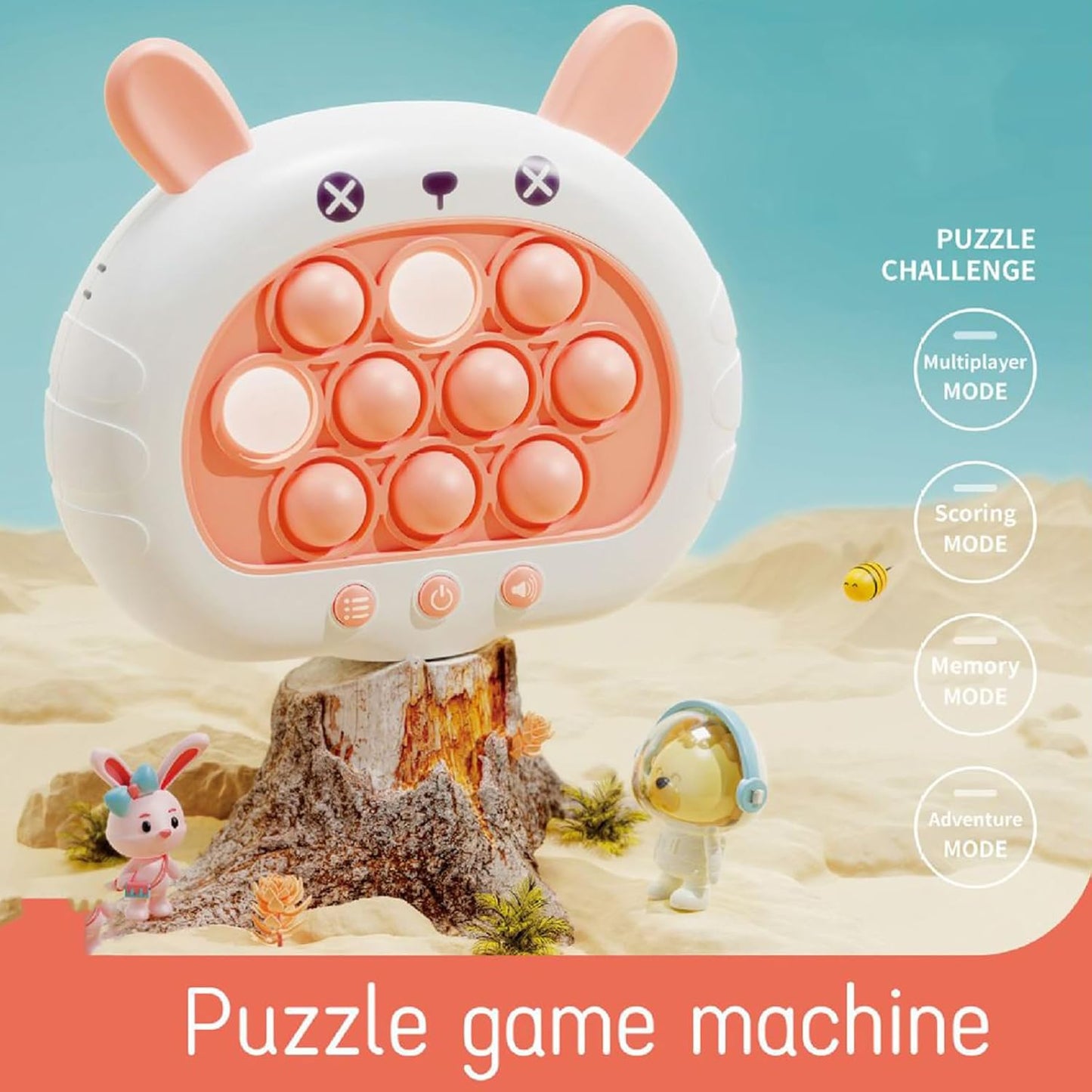 Creative Stress Relief Toys, Decompression Breakthrough Puzzle Pop Button Gopher Game Machine, Novelty Fidget Toys Party Favor Gifts for Kids Adults, Toy for 3+ Year Old (Pink Rabbit)