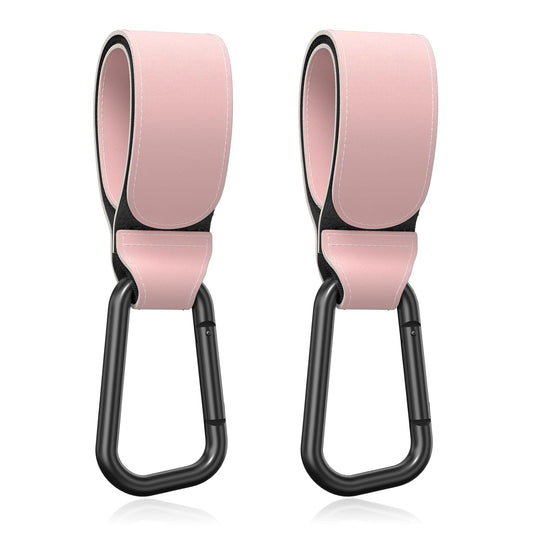 Baby Stroller Hooks for Hanging Bags, Universal Stroller Clips Accessories, Mommy Hook for Diaper Bag, Shopping Cart, Purse, Backpack - 2 Pack, Pink