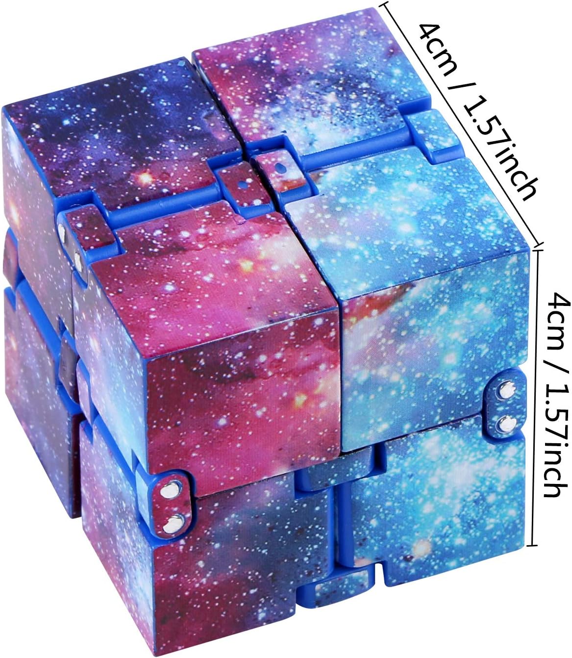 Infinity Toy Cube for Kids and Adults, Stress and Anxiety Relief Cool Hand Mini Kill Time Toys Infinite Toy Cube for Add, ADHD (Galaxy Space)