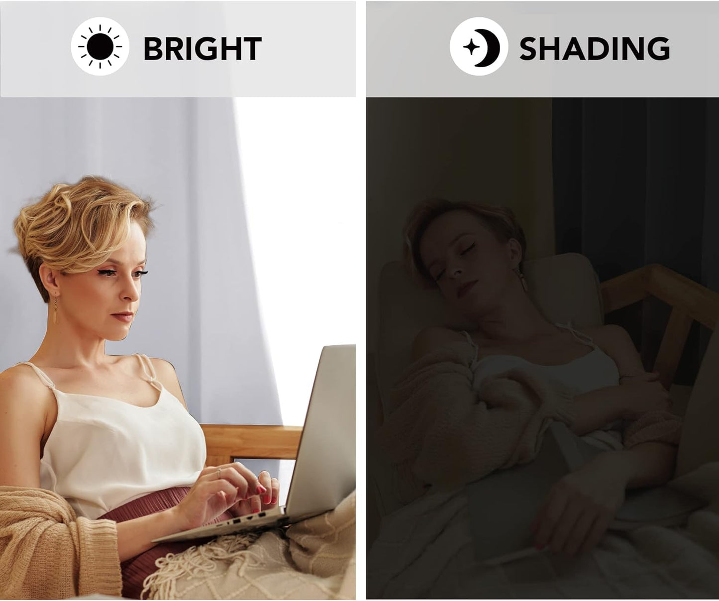 Deconovo Blackout Curtains, Room Darkening Thermal Insulated Window Drapes, Noise Reducing, Grommet Top, 2 Panels 42W x 120L Inch Machine Washable for Bedroom Living Room Nursery Star White