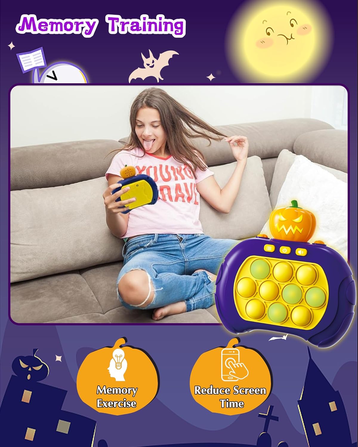 Fast Push Game Handheld Game for Kids 6-12, Sensory Fidget Toys for Kids 8-12, Birthday Gifts for 6 7 8 9 Year Old Boys & Girls & Teens