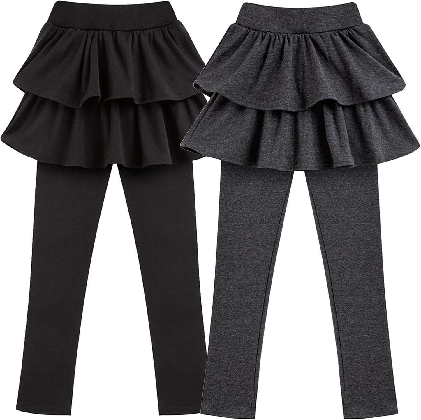 Girls School Uniform Pants Leggings with Skirts Stretch Warm Jegging 4-12 Years
