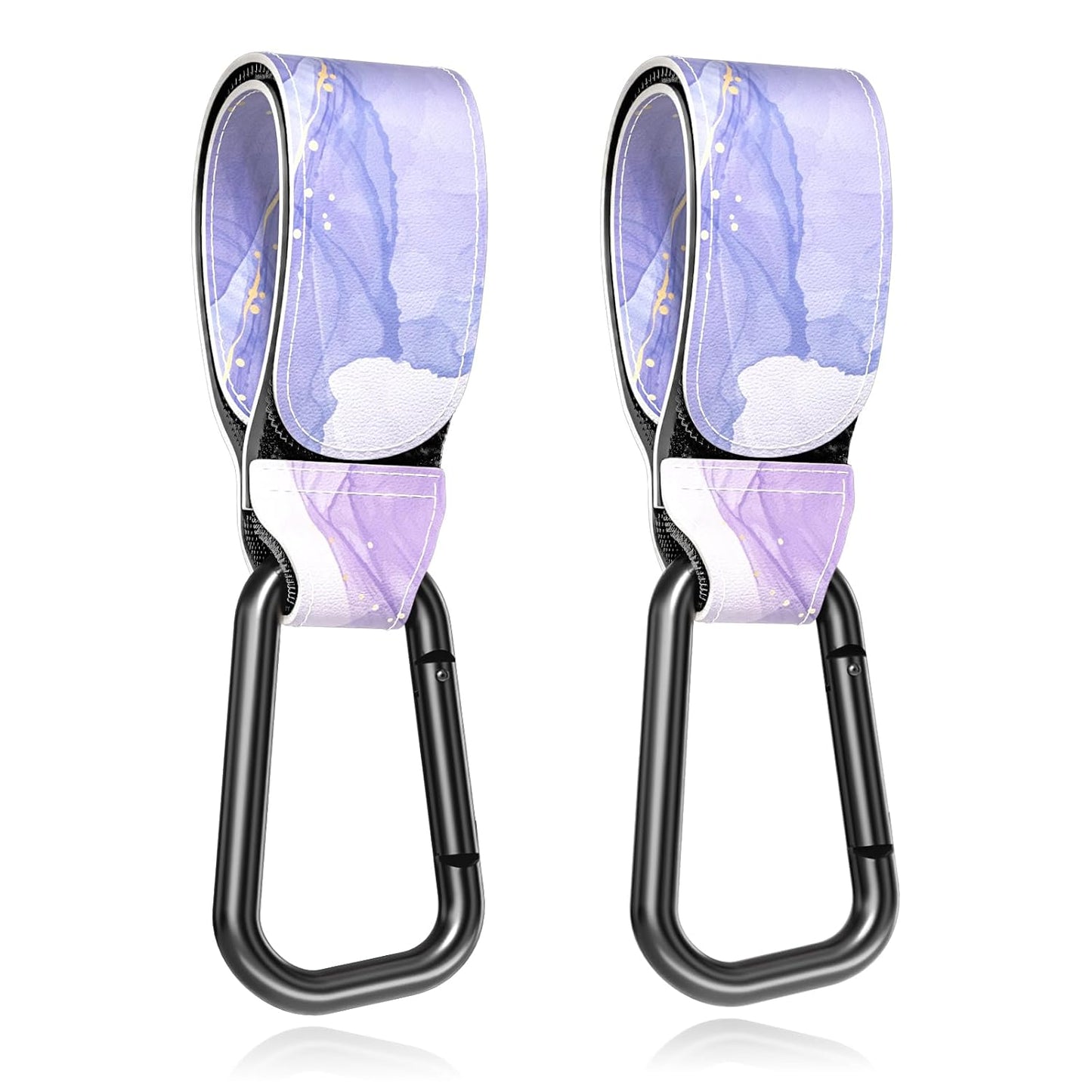 Baby Stroller Hooks for Hanging Bags, Universal Stroller Clips Accessories, Mommy Hook for Diaper Bag, Shopping Cart, Purse, Backpack - 2 Pack, Dream Purple