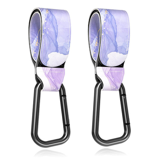 Baby Stroller Hooks for Hanging Bags, Universal Stroller Clips Accessories, Mommy Hook for Diaper Bag, Shopping Cart, Purse, Backpack - 2 Pack, Dream Purple
