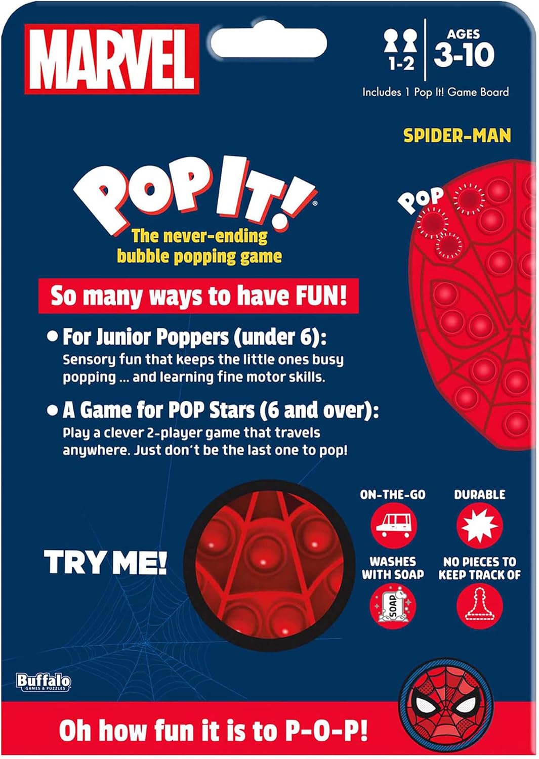 Buffalo Games - Pop It! - Marvel - Spider Man