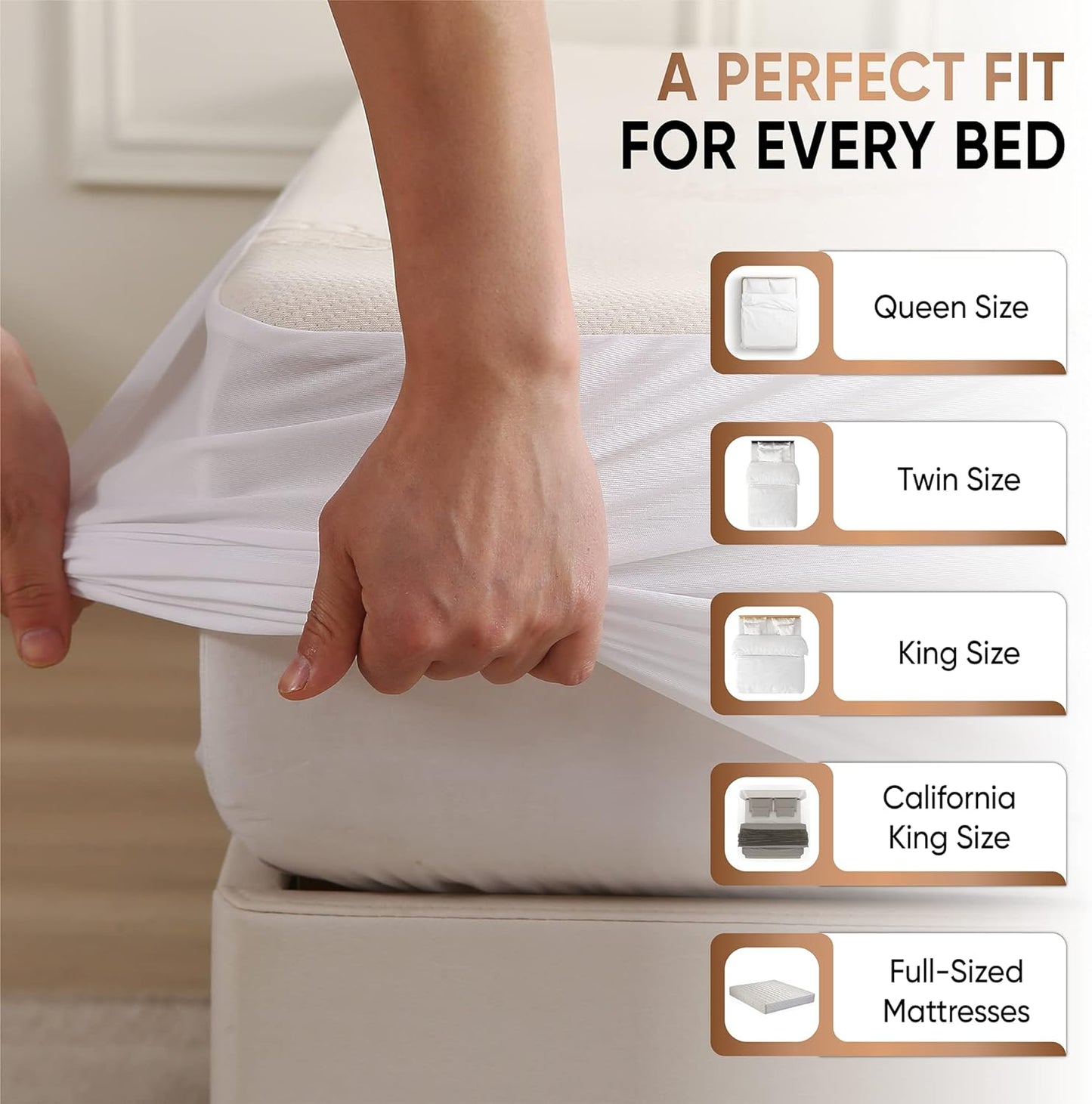 Waterproof Organic Mattress Protector Twin - Organic Cotton Breathable Mattress Pad Cover - 200 GSM Comfort - Deep Pocket - Fitted Comfort