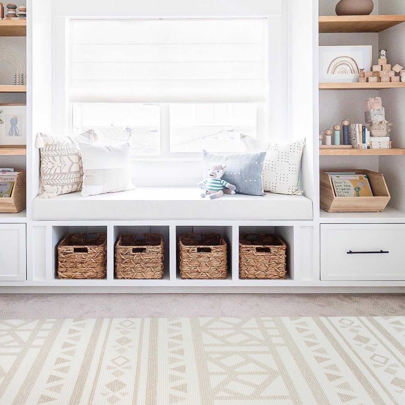 Cushmat Stylish Reversible Foam Play Mat (Large, Crystals Gray - Tropical Safari) - Soft, Waterproof, Durable Play mat for Infants, Babies, Toddler, Kids & Grownup - 6.5ft x 4.5ft