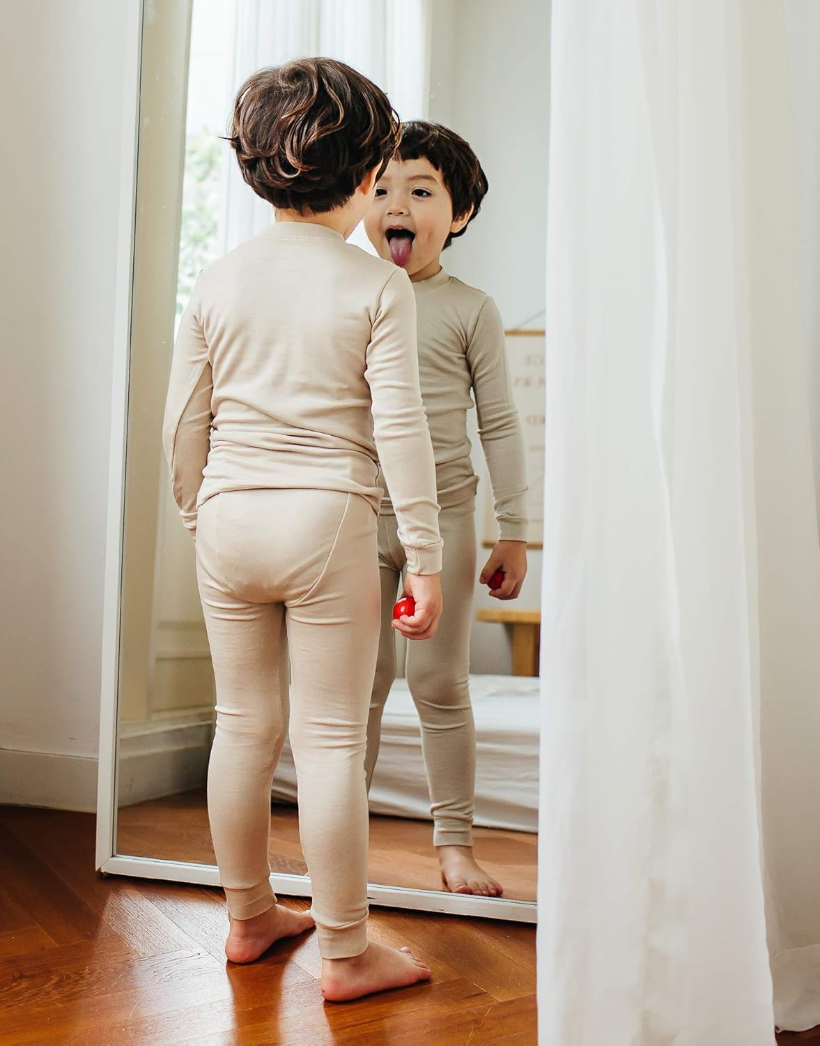 VAENAIT 6M-12Y Toddler Toddler Kids Toddler Girls Boys Soft Comfy Modal Tencel Solid Raglan Sleepwear Pajamas Pjs 2pcs Set