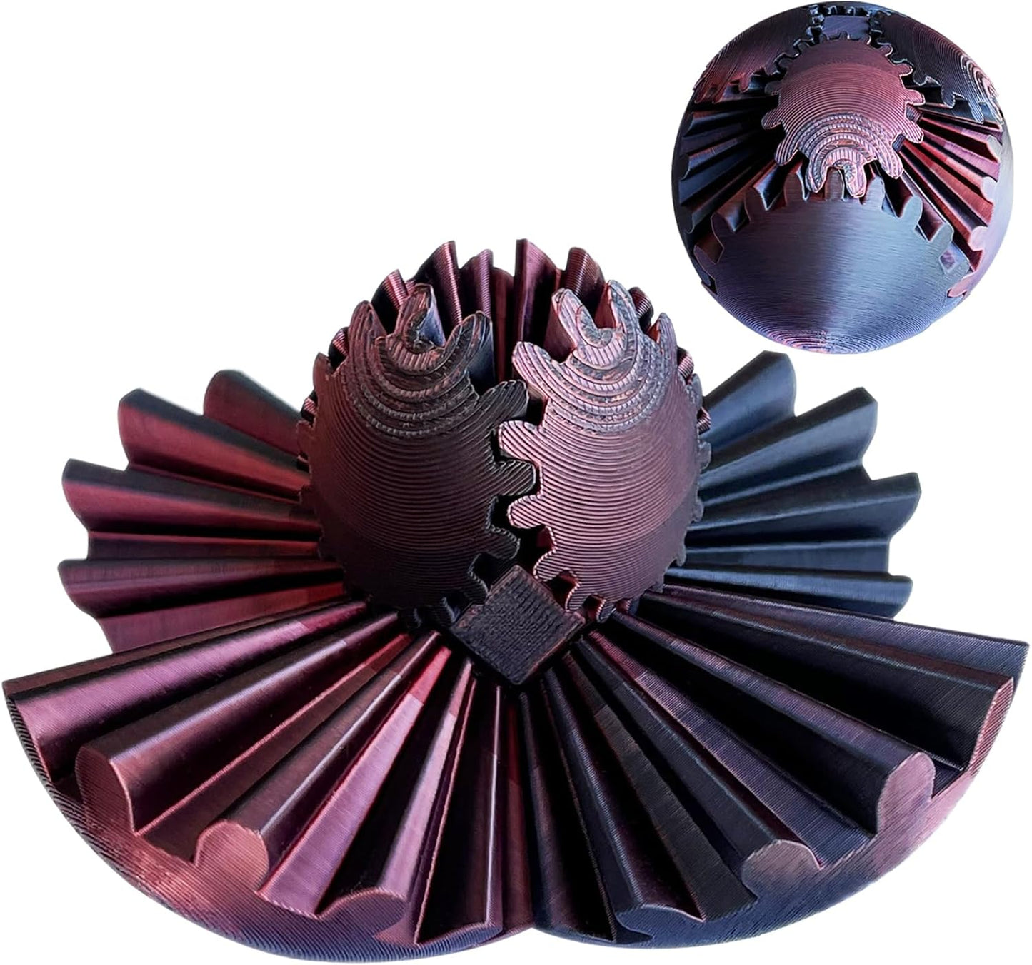 Gear Ball，Gear Sphere, 2024 New 3D Printed Gear Ball ,Gear Toy for Stress and Anxiety Relaxing, ,Great for Restless Kids and Stressed-Out Adults. (Multicolor C)