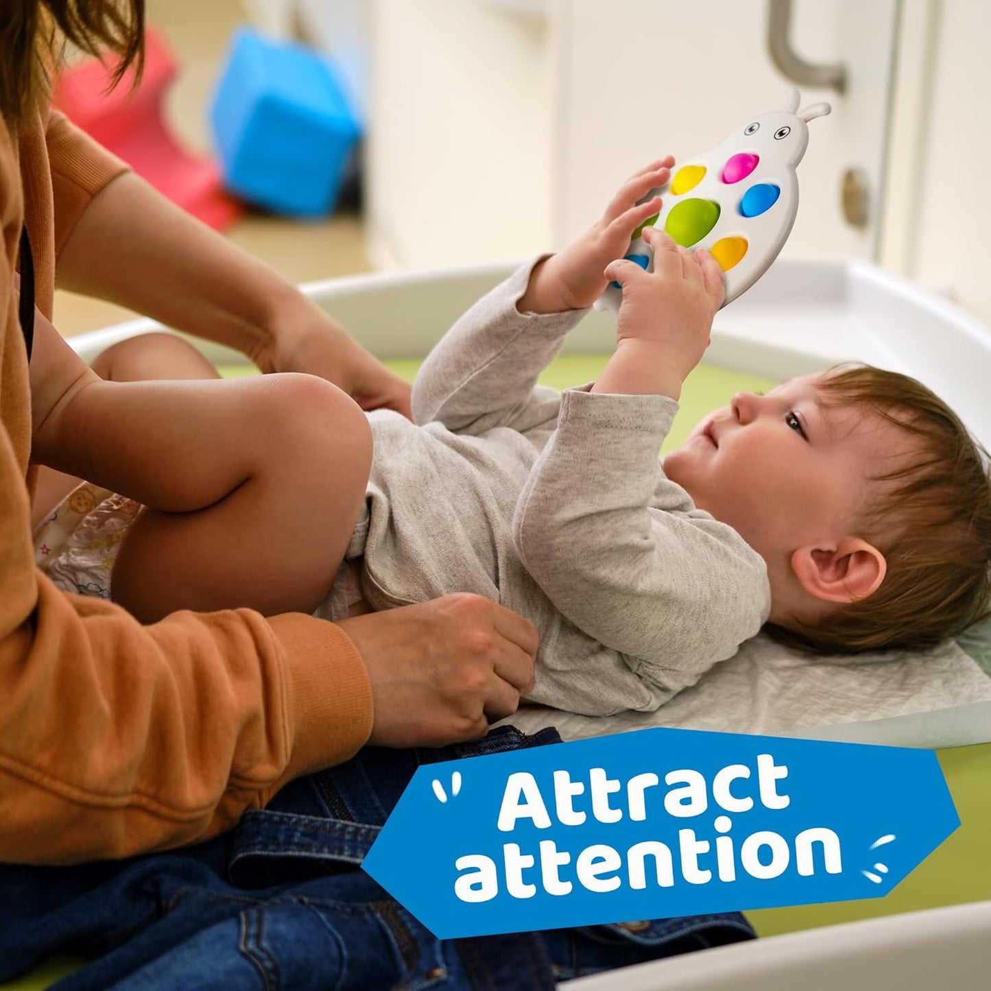 LiKee Fidget Popper Sensory Baby Toys for 10+ Months, Montessori Busy Toy for 1 2 3 Year Old Toddlers Push and Popping Bubbles Fine Motor Skill, Travel Toys for Kids Ages 1-3 Stress Relief (2 Pieces)