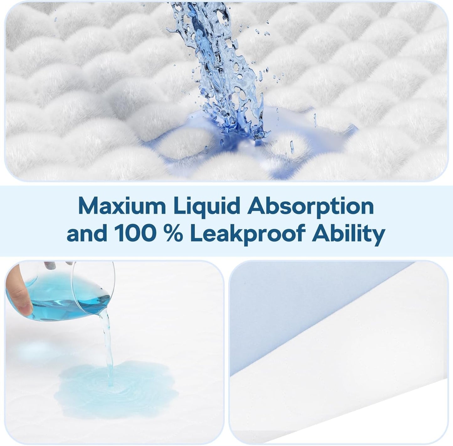 2 Pack 36" x 54" Super Large Waterproof Incontinence Bed Pads - Quick Drying Washable and Reusable Underpads for Kid, Adult, Elderly, Dog and Pet, Pee Mattress Protective Pad for Bed Couch Sofa Floor