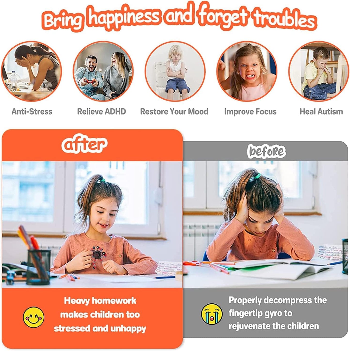 24 Pack Funny Sensory Fidget Toys,Deformable Chain DIY Robot Spinners Fingertip Stress Relief Gyro Toy Birthday Gifts Goodie Bag Easter Basket Stuffers Classroom Prizes Party Favors for Kids Adults