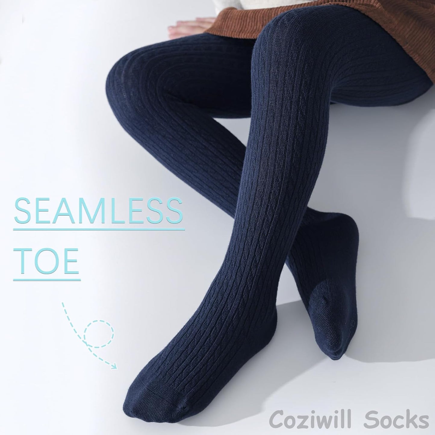 Girls Tights Seamless Toddler Stockings Tights Soft Cotton Cable Knit Baby Girl Tights Leggings 4-12 Years