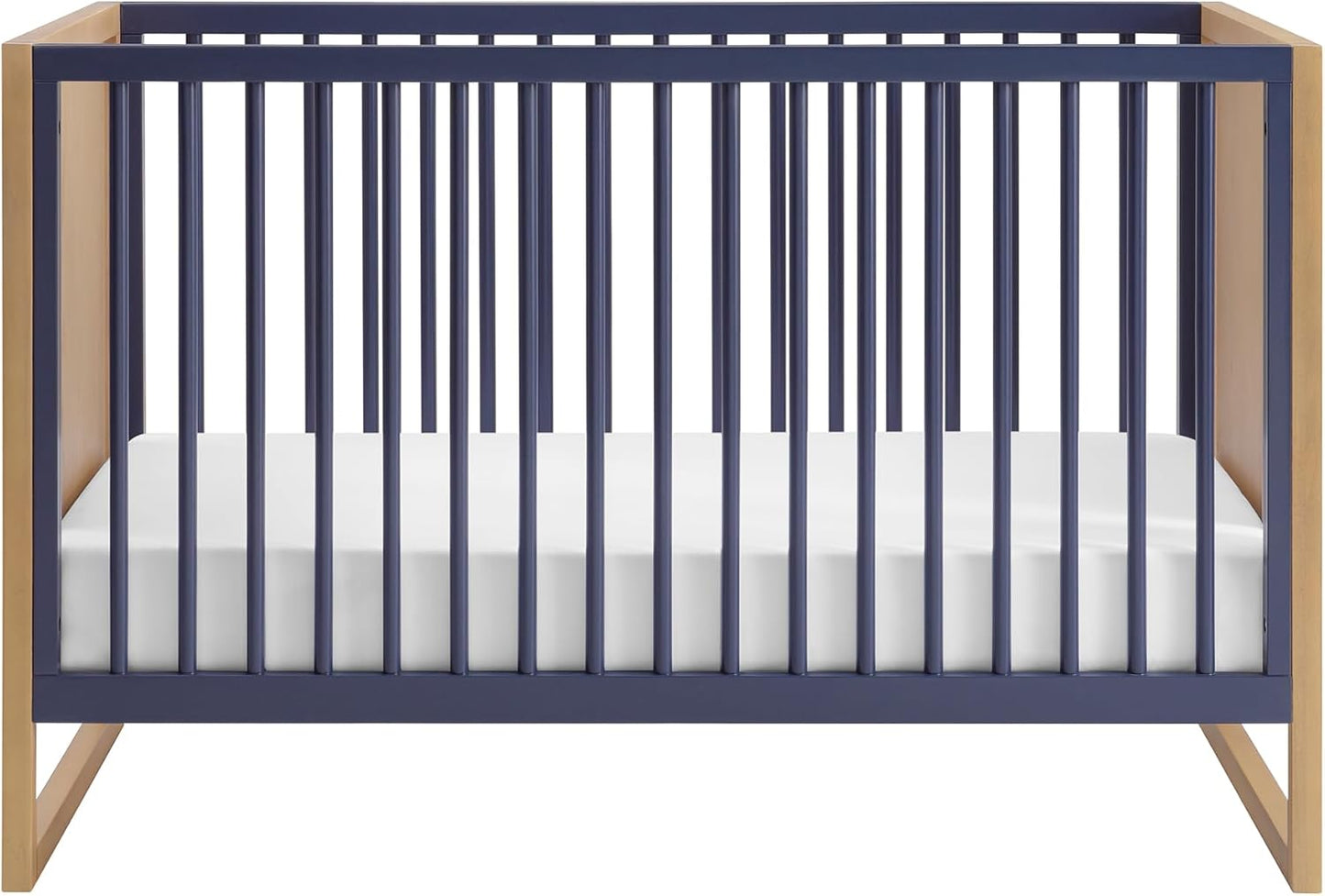 Nurture& The Crib - Baby, Toddler Convertible Crib | Sustainable Non-Toxic Materials | 3 Adjustable Heights - Grows with Your Baby (Modern, Navy)