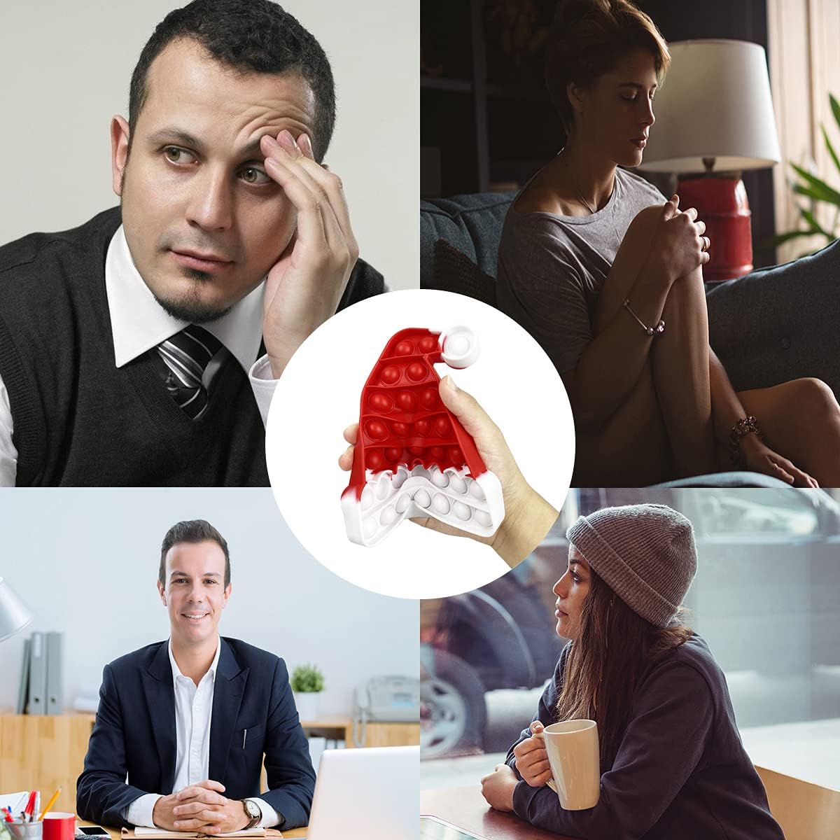 Jofan 3 Pack Christmas Fidget Sensory Pop Toys Packs for Kids Girls Boys Toddlers Christmas Stocking Stuffers Party Favors Gifts Stress Relief