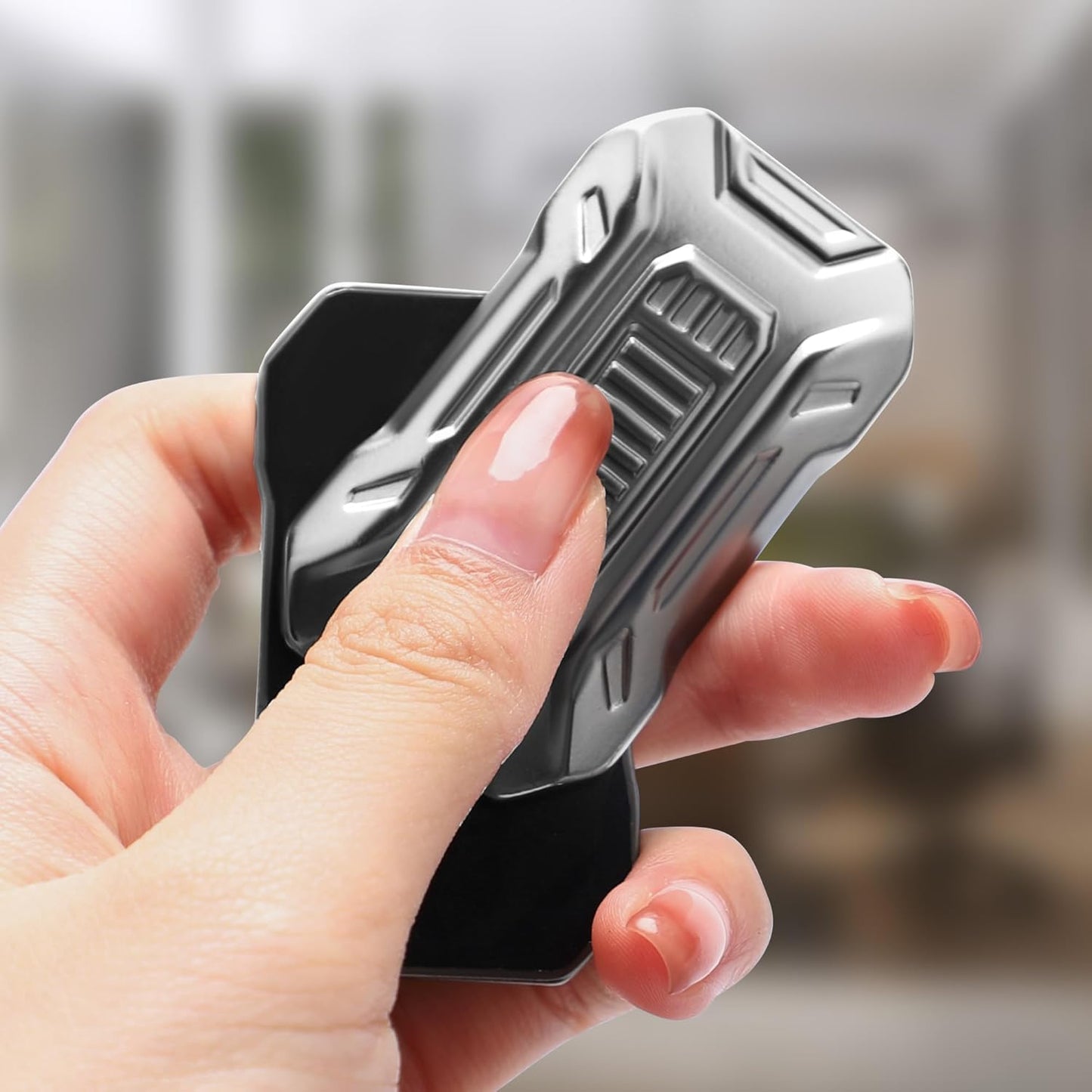 Magnetic Silder Fidget, Slider Fidget Toys for Adults, Metal Fidget Toys for Kids Party Favors, Birthday, Fidgets Toys for Teens (A-Gray)