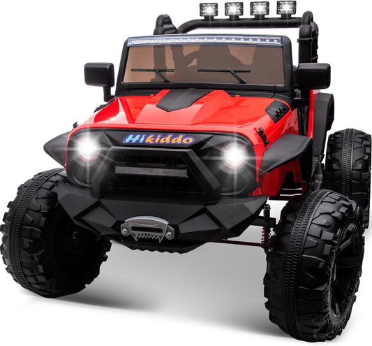 24V 9Ah Ride on Toy for Big Kids, 4x4 2 Seater Ride on Car Truck w/Remote Control, 4x200W Motors - Bright Red