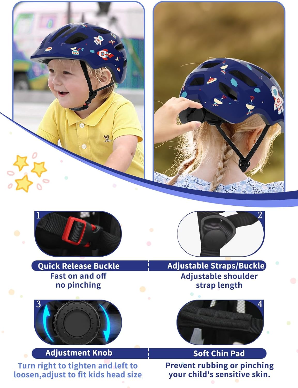 XJD Toddler Helmet Kids Bike Helmet for Infant/Baby Multi-Sport Adjustable Skateboard for Kids Boys Girls Lightweight for Age 1 and Older