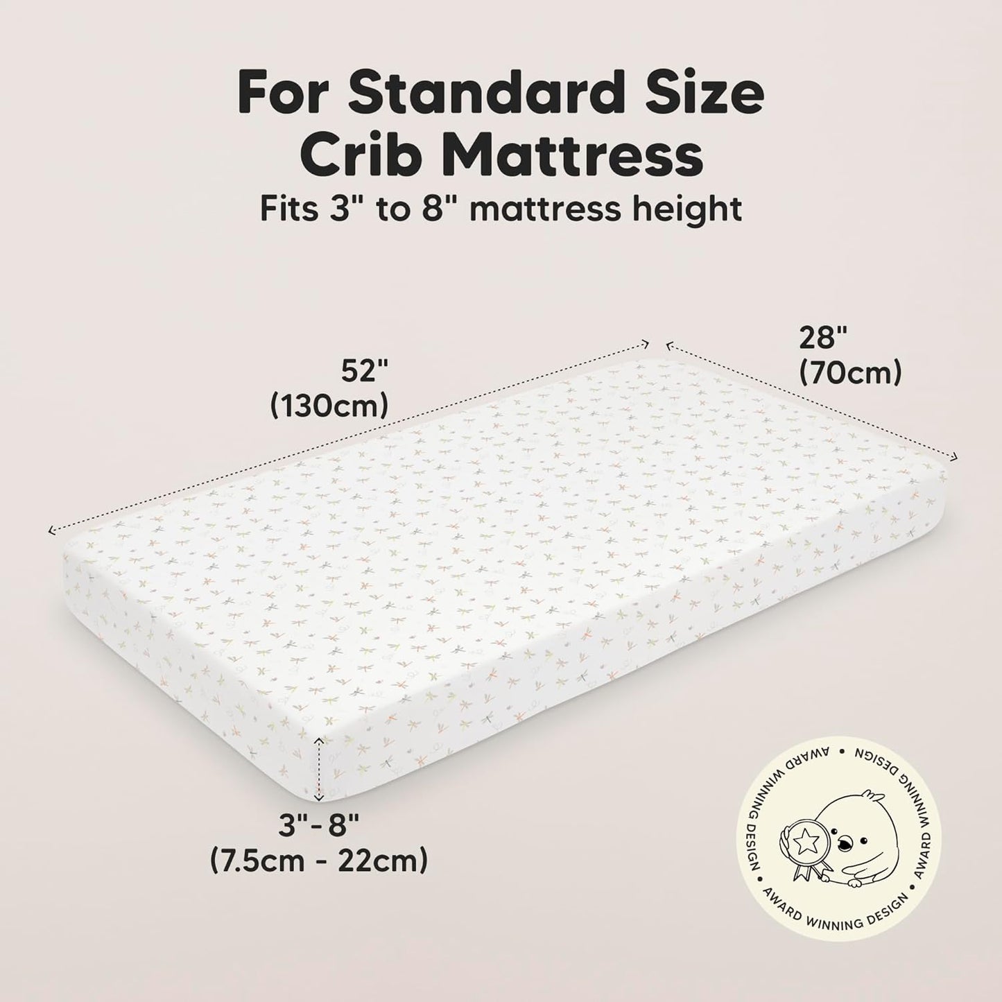 KeaBabies 2-Pack Baby Crib Sheets for Boys, Girls - 52x28 Viscose Derived from Bamboo Toddler Bed Sheets Neutral, Fitted Crib Mattress Cover for Standard Baby Bedding, Soft & Cozy (Meadow)