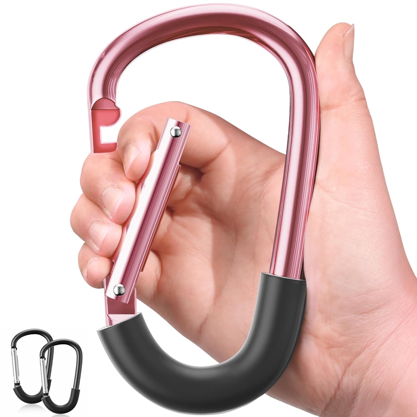 SURDOCA Stroller Hooks, 2Pcs Large Stroller Hooks for Bags, Universal Stroller Clips and Hooks, Mommy Hook for Stroller Heavy Duty, Stroller Accessories for Mom