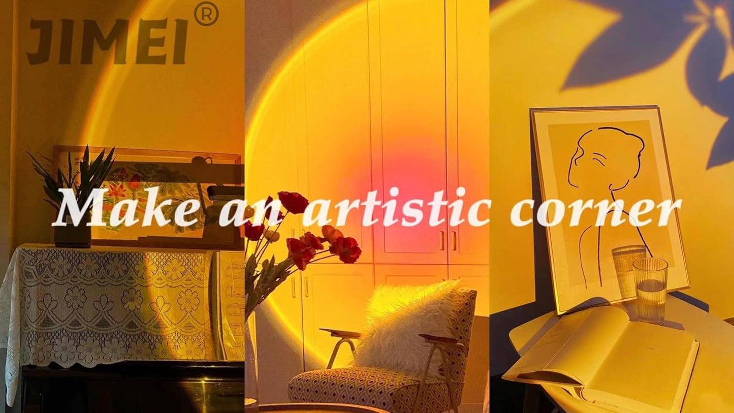 Sunset Lamp Projector - Led Lights for Bedroom, RGB Sunrise Lamp, 10w, 360 Rotation, Mood Lighting, Home/Room Decor, Christmas Gifts for Women, Desktop APP
