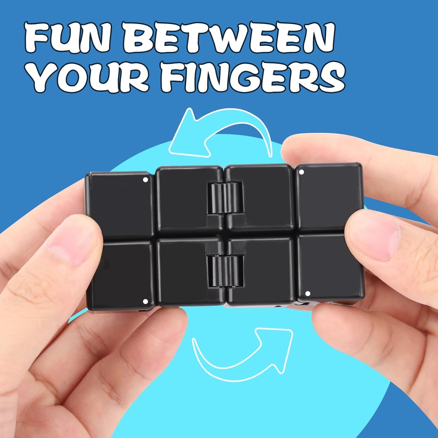 8Pcs Fidget Toys Adults Teens ADHD Autism Toys Adults Office Cool Gadgets Desk Toys Fidgets for Classroom with Magnetic Rings Cube Keychain Christmas Stocking Stuffer Gifts for Men