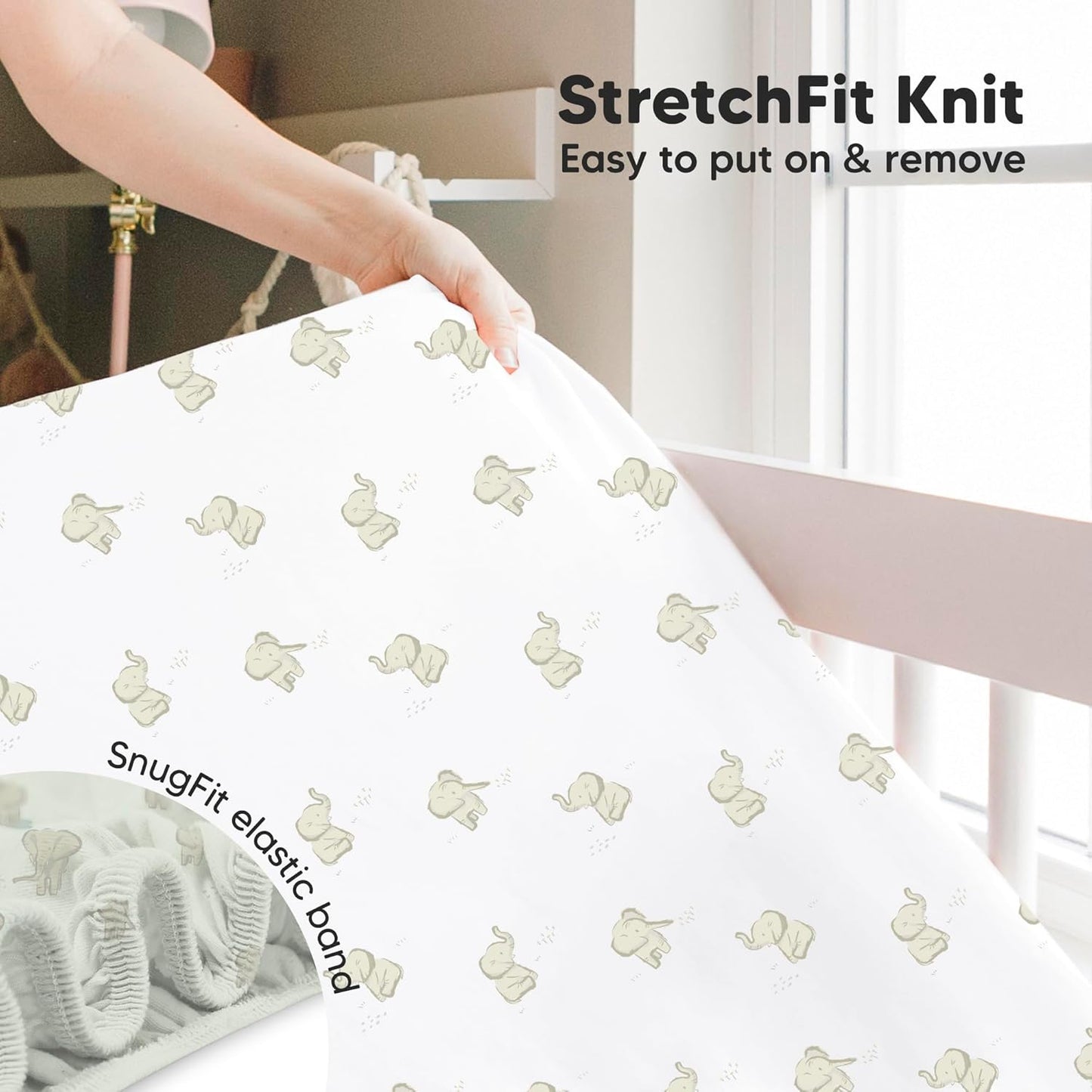 KeaBabies 2-Pack Baby Crib Sheets for Boys, Girls - 52x28 Viscose Derived from Bamboo Toddler Bed Sheets Neutral, Fitted Crib Mattress Cover for Standard Baby Bedding, Soft & Cozy (Elly)