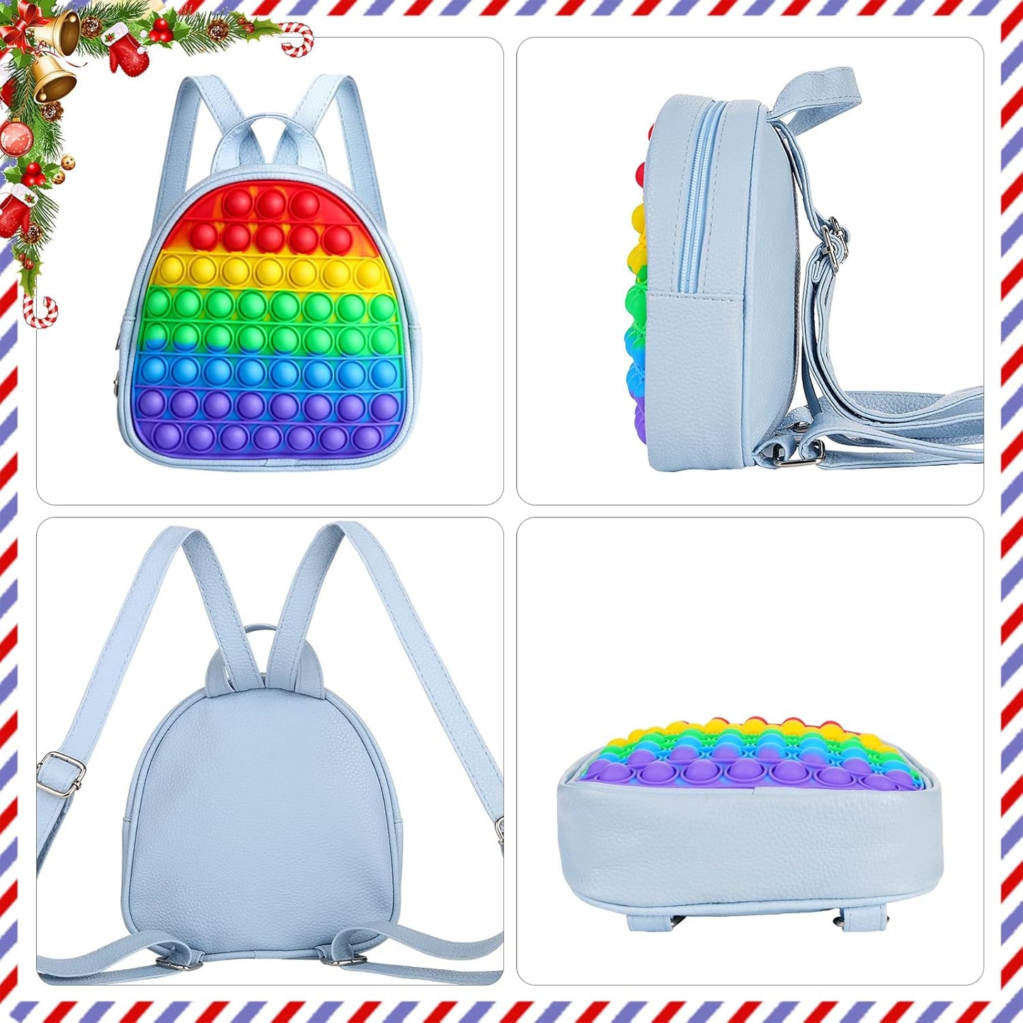 SCIONE Pop Backpack Fidget Toy for Girls, Small Pop School Bookbag,Easter Gifts for Kids Bubble Backpack Fidget Toys Birthday Party Fidgets Gifts for Girls