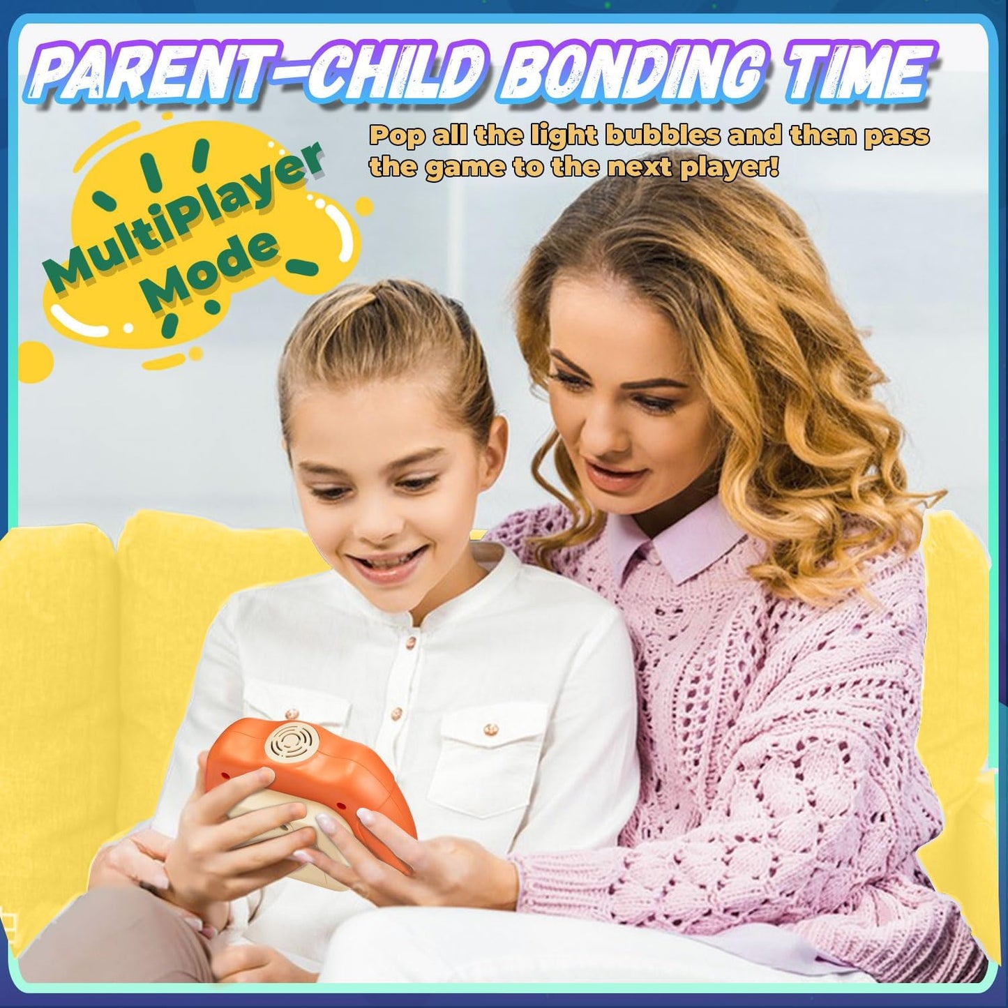 Quick Push Game for Kids 8-12,Pop Sensory Fidget Toys for Kids 6-12,Birthday Gifts for Boys and Girls (Orange)