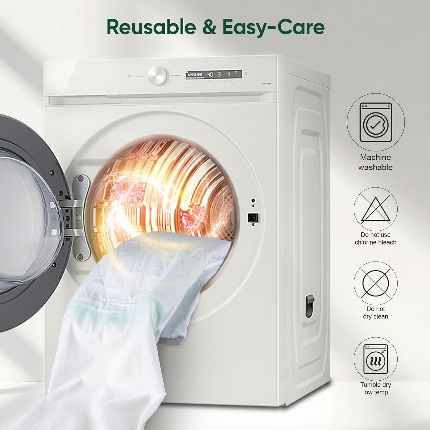 Bed Pads Washable Waterproof, Queen (60" x 36", Pack of 1) Incontinence Bed Pads & Pee Pads, Perfect for Kids, Adults and Elderly