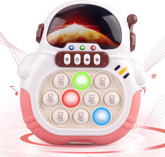 Quick Push Game Fidget Toys for Kids Adults, Handheld Puzzle Game Sensory Toys, Fast Push Bubble Game, Xmas Birthday Gifts for Boys Girls (Astronaut - Pink)