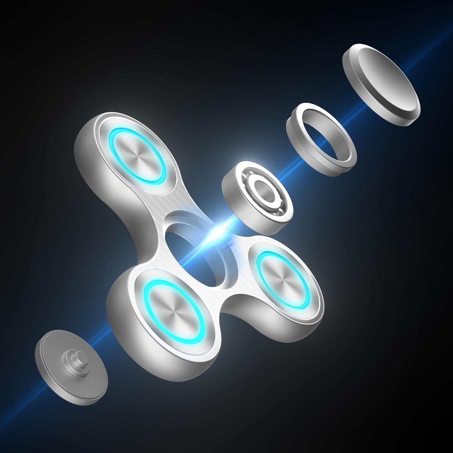 Fidget Spinners Toy, Metal Stainless Steel Bearing High Speed 4-8 Min Spins, EDC ADHD Stress Anxiety Relieves Fidgets Finger Toys, Spinner Toys for Kids and Adults