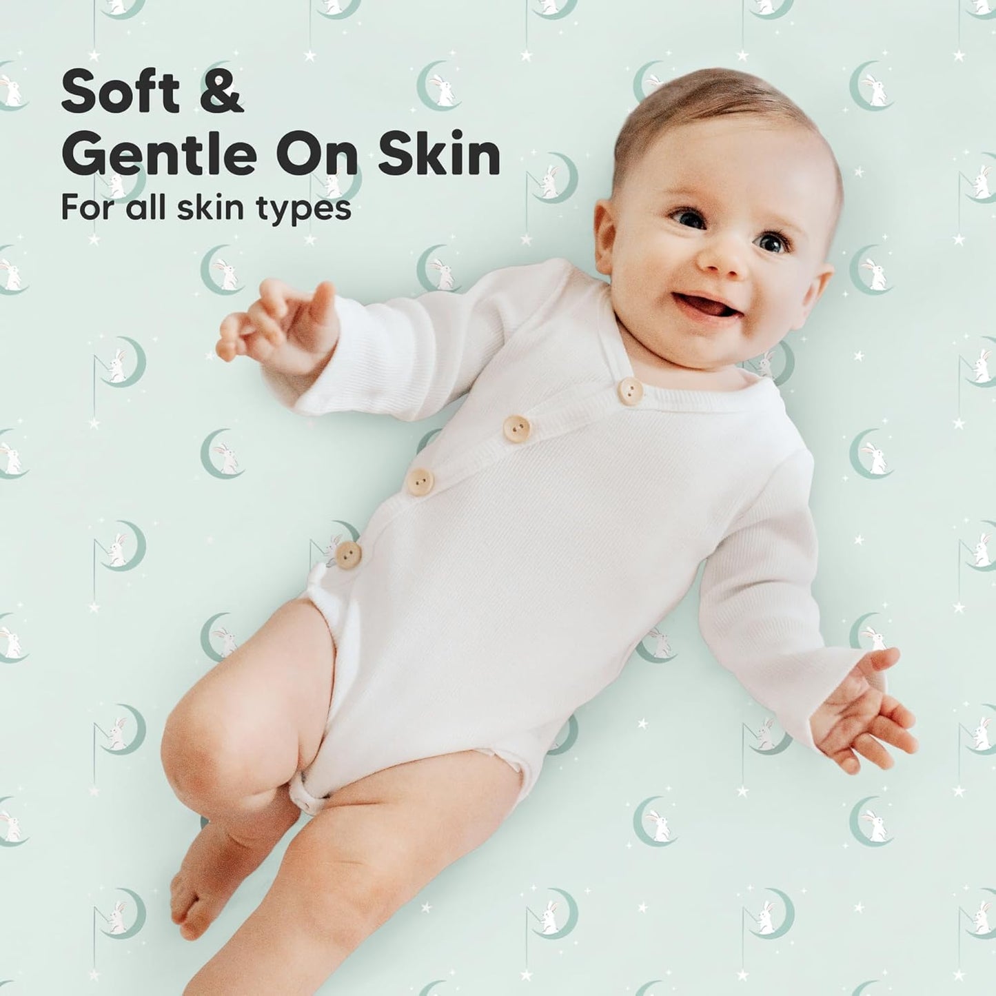 2-Pack Mini Crib Sheets Fitted - 38x26 Pack N Play Sheets for Pack and Play Mattress, Organic Cotton, Soft & Breathable Playard Bedding, Neutral Mini Toddler Bed Cover for Boys, Girls (Lunaris)